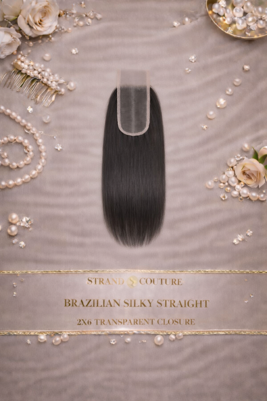 Brazilian Silky Straight 2x6 Transparent Closure