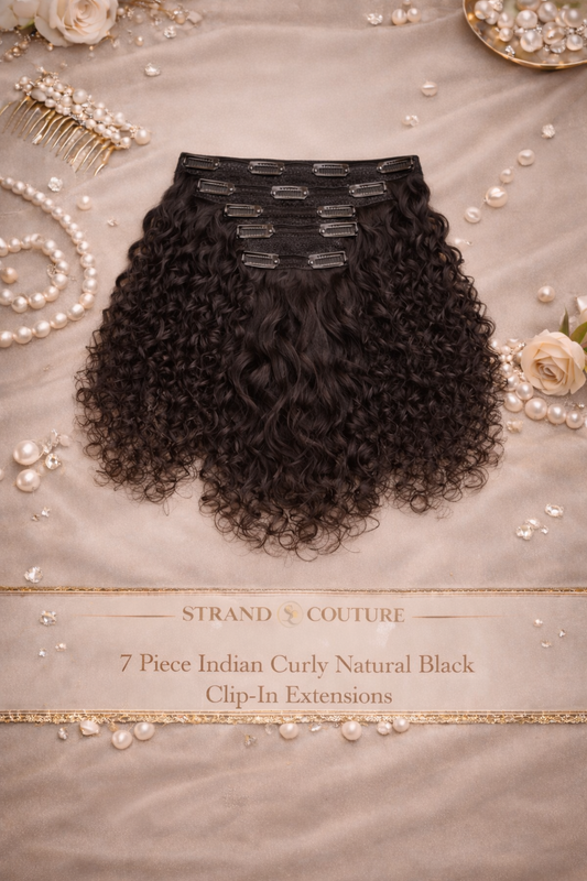Indian Curly Natural Black Clip-In Extensions