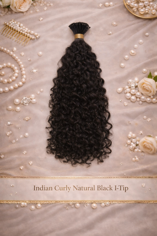 Indian Curly Natural Black I-Tip