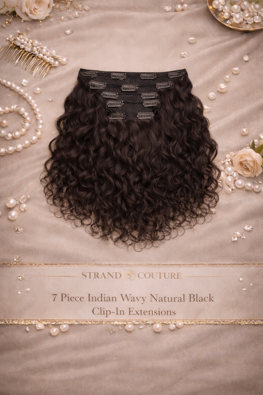 Indian Wavy Natural Black Clip-In Extensions