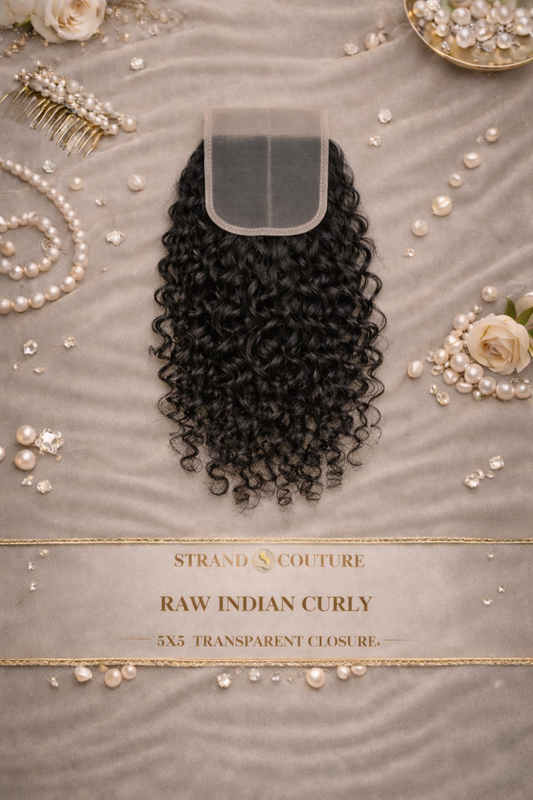 Raw Indian Curly 5x5 Transparent Closure