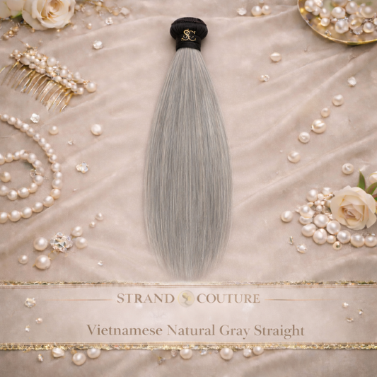 Vietnamese Natural Gray Hair Extensions